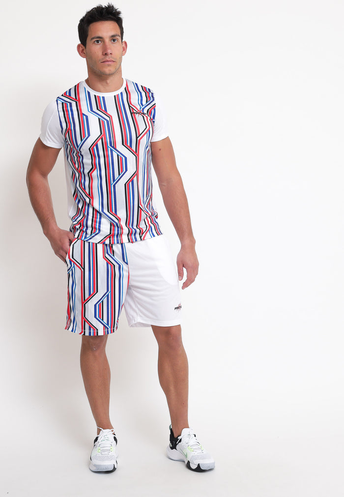 Panther Short Righe - Bianco-3