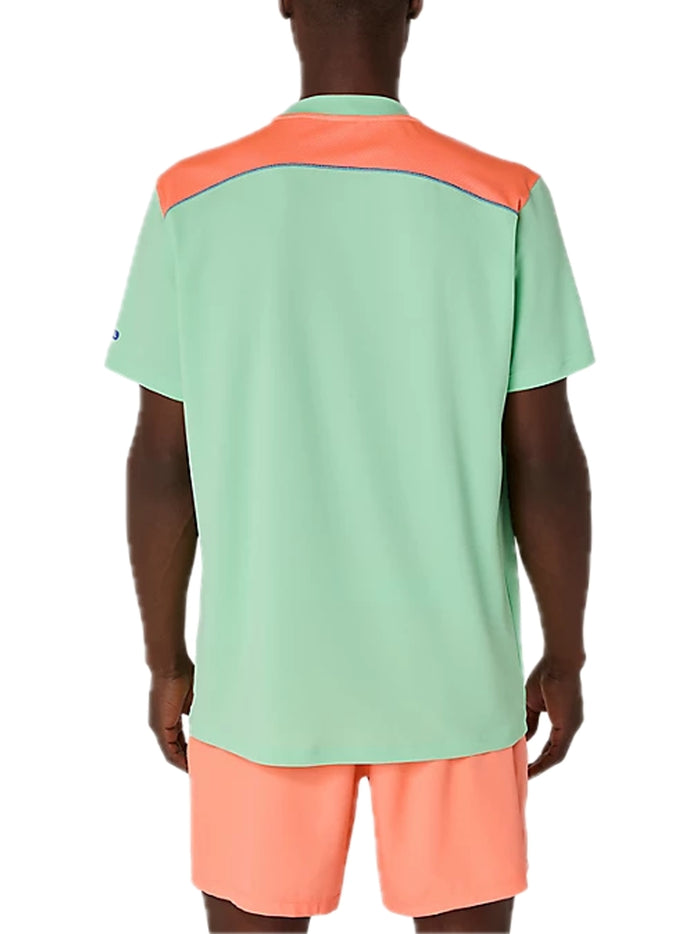 Padel Court Ss Top - Menthol Vivid Coral-2