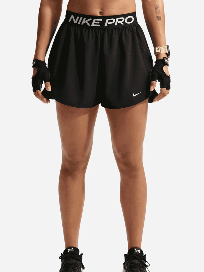 Nike Pro Women's 2-in1 Shorts - Black White-1