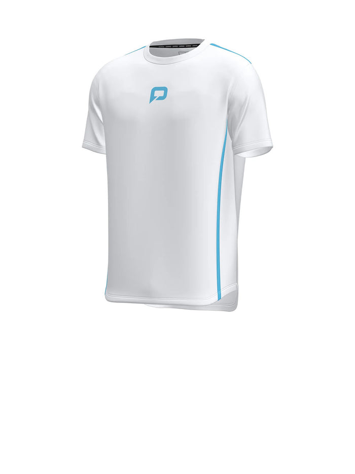 Pallap Men's Tech Tee - White Cyan Blue