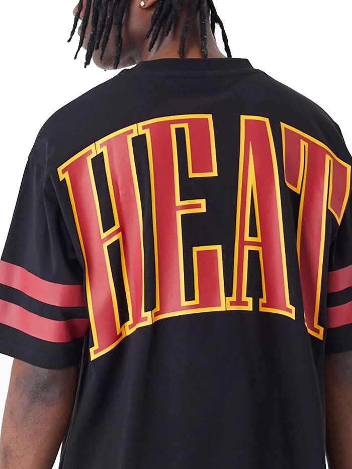 T-Shirt Oversize Miami Heat NBA Arch Graphic - Nero