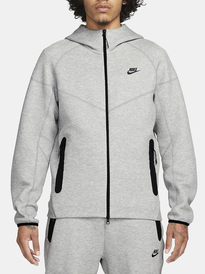 Nike Sportswear Tech Fleece Windrunner Felpa con cappuccio e zip a tutta lunghezza - Dark Grey Heather/Nero-1