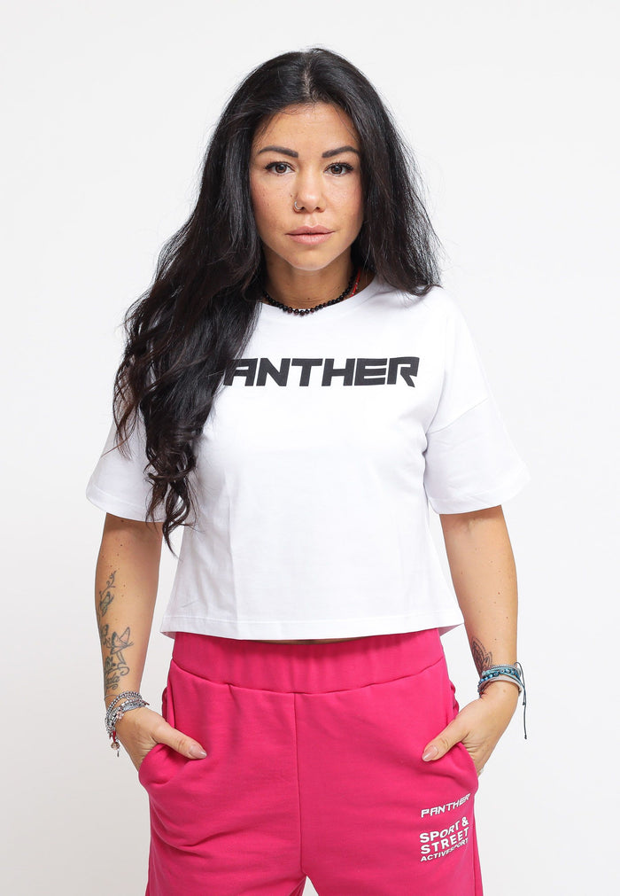 Panther T-Shirt Crop - Bianco-1